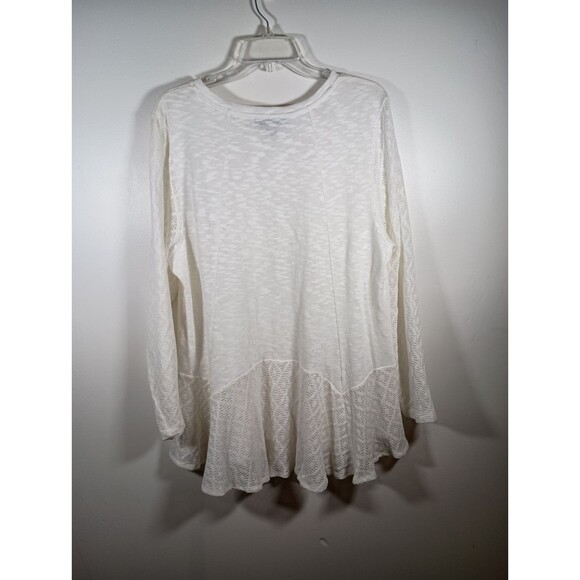 Style& Co Womens White Ivory Semi Sheer Handkerchief Sweater Plus Size 3X - Picture 6 of 8